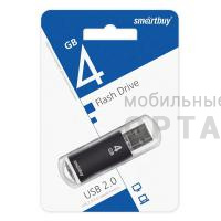 Флешка USB 4GB Smartbuy  V-Cut  чёрный Флешка USB 4GB Smartbuy  V-Cut  чёрный