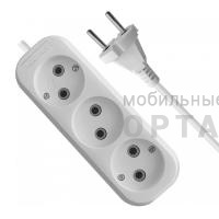 Удлинитель KRONUS 3 гнезда 3 метра 10А/2,2кВт без заземления ПВС 2х1,0 (1/40)