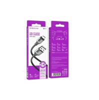Кабель USB to Micro Borofone BX101 Creator, 1.0м, 2.4A, черный, серая вставка