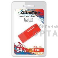 Флешка USB 64 Гб OltraMax  240  красный Флешка USB 64 Гб OltraMax  240  красный