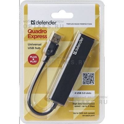 Хаб Defender Quadro Express USB3.0, 4 порта (1/100)